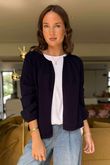 Laundry B Wicklow Fine Knit Throw On Cardigan Navy